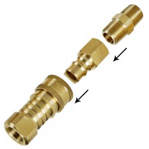 GASPRO 3/8 Inch Natural Gas Quick Connect Fittings，LP Gas Propane Hose Quick Disconnect Kit, 100% Solid Brass