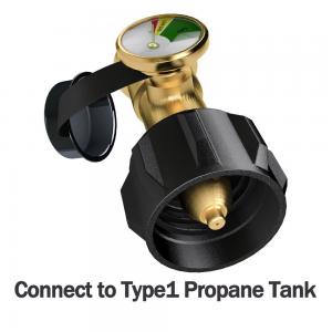 GASPRO Propane Tank Gauge Level Indicator/Leak Detector for QCC1 Propane Tank,Heater,Grill and Other Propane Appliance--100% Solid Brass Heavy-Duty